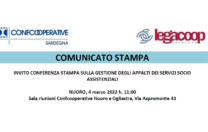 CONFERENZA STAMPA SULLA GESTIONE DEGLI APPALTI DEI SERVIZI SOCIO ASSISTENZIALI Nuoro, 4 marzo 2022