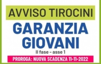 AVVISO TIROCINI GARANZIA GIOVANI: NUOVA SCADENZA PER LA PRESENTAZIONE DEI PROGETTI AVVISO TIROCINI GARANZIA GIOVANI: NUOVA SCADENZA PER LA PRESENTAZIONE DEI PROGETTI