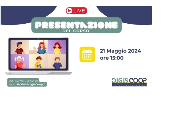 Cooperative, presentazione del corso gratuito Digiscoop il 21/05/2024
