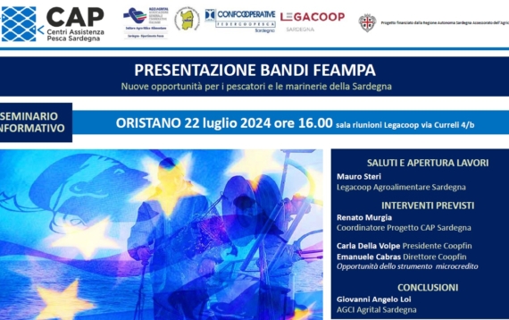 Presentazione Bandi FEAMPA, lunedì 22 luglio ore 16 – Oristano